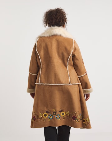 Joe Browns Enchanting Embroidered Faux Fur Coat