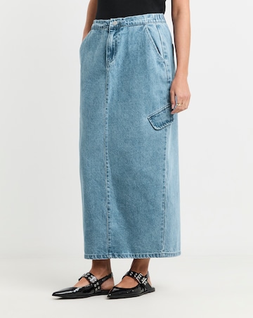 Parachute Denim Maxi Skirt