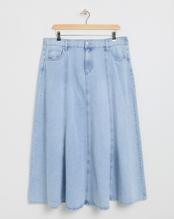 Simply Be Light Wash A Line Maxi Denim Skirt