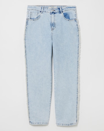 Simply Be Acid Wash Frayed Side Straight Leg Jean