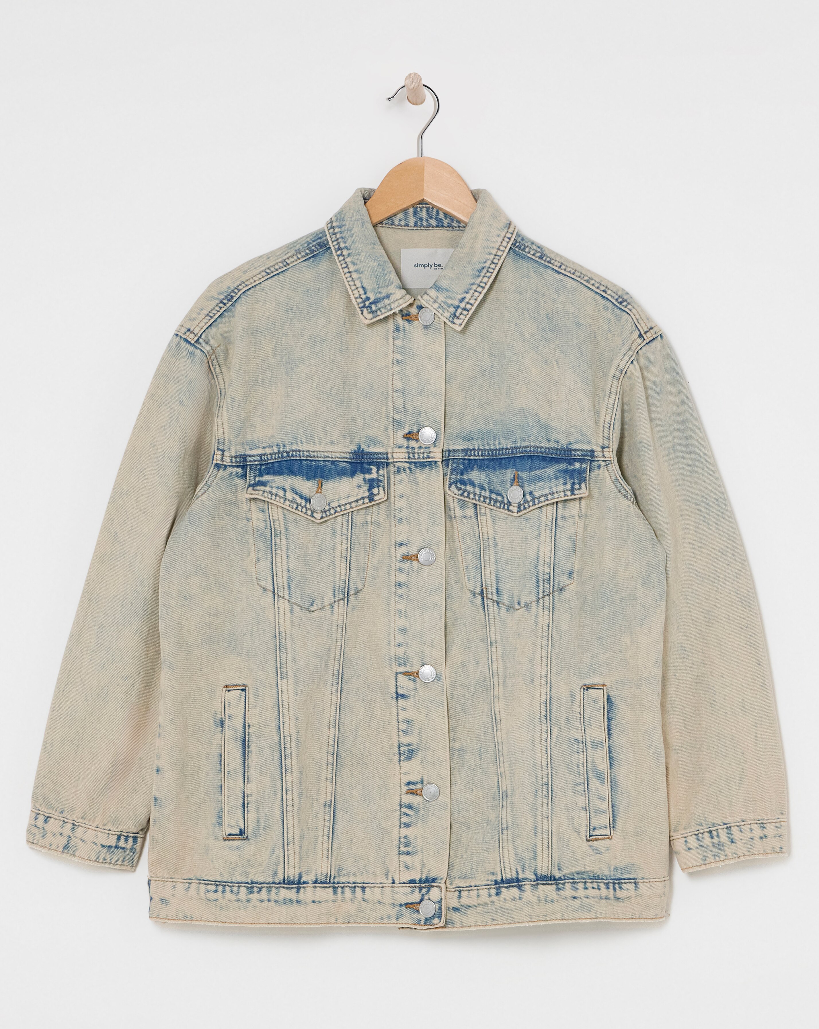Simply Be Light Wash Boyfriend Denim Jacket
